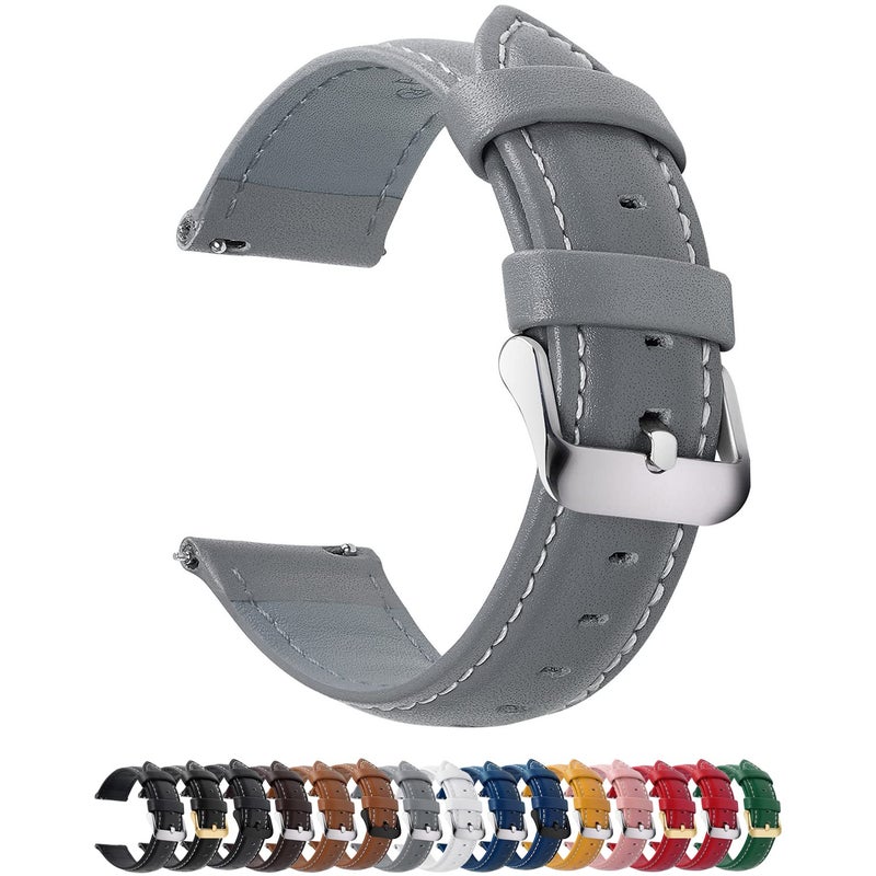 Fullmosa Watch Band, Quick Release Leather Watch Strap for Men Women, Replacement Bands Width 14mm 16mm 18mm 19mm 20mm 21mm 22mm 24mm - Image 1